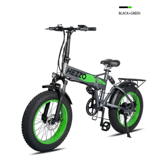 HEZZO T7 Folding Electric Bicycle | 750W Motor, 48V 13AH Battery, 20"x4.0" Fat Tire Off-Road & Snow E-Bike - Image 3