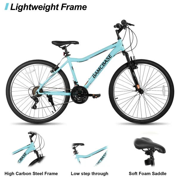 Hiland 26-Inch Women’s Mountain Bike | 21-Speed Steel Frame MTB with Suspension Fork - Image 2