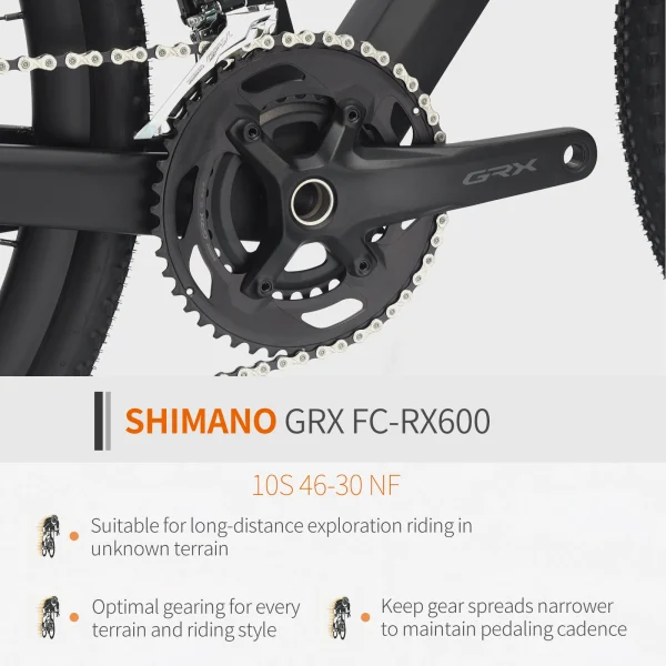 SAVA 700C Gravel Road Bike | Shimano GRX 20-Speed Racing Bicycle for Adults - Image 3