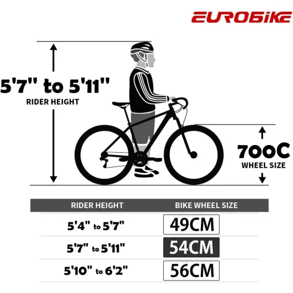 EUROBIKE EURXC550 Road Bike | 21-Speed Bicycle with 700C Wheels, Dual Disc Brakes, and Durable Frame - Image 2