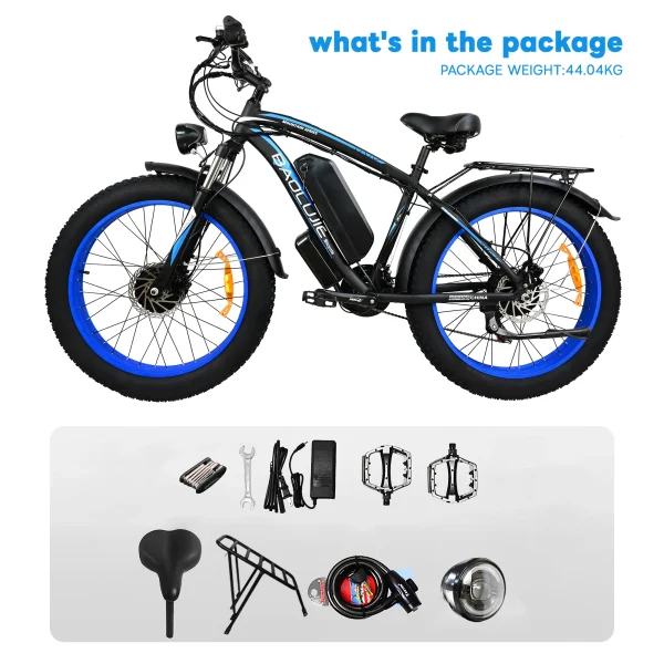 Baolujie 2000W Electric Bike | 35MPH Fat Tire Ebike for Adults with 20Ah Removable Battery, 26”x4” Tires, 80-Mile Range - Image 6