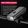 ROCKBROS 3000LM Bike Light | Type-C Rechargeable 10000mAh IPX6 Waterproof Aluminum Headlight - Image 7