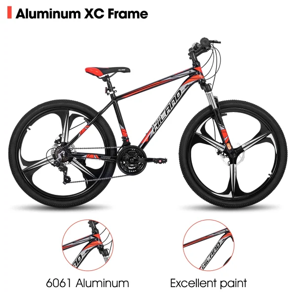 Hiland Mountain Bike | Shimano 21-Speed Aluminum Frame, 26-Inch Wheels, Disc Brakes for Men & Women - Image 2