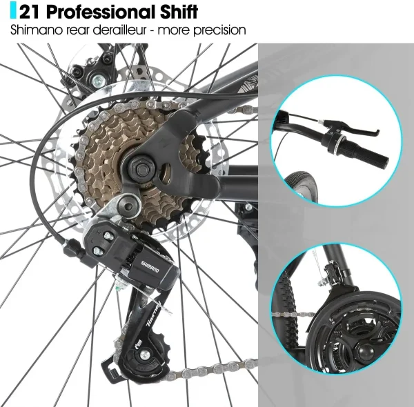 Full Suspension Mountain Bike | 21-Speed, 26-Inch Wheels, Dual Disc Brakes, Men’s and Women’s Adult Bicycle - Image 4