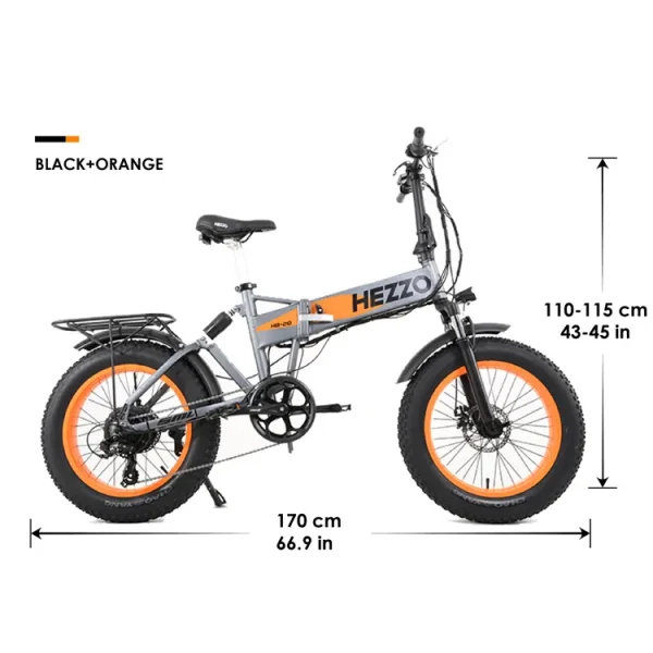 HEZZO T7 Folding Electric Bicycle | 750W Motor, 48V 13AH Battery, 20"x4.0" Fat Tire Off-Road & Snow E-Bike - Image 4