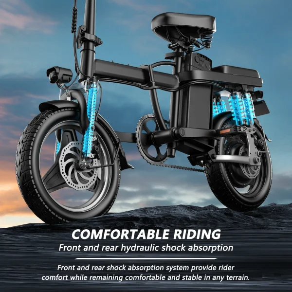 500W 48V 13AH Folding Electric Bike | 14” Tire City Commuter Ebike for Adults - Image 3