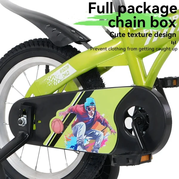 18-Inch Kids Mountain Bike | Sporty Bicycle with Training Wheels, Adjustable Saddle & Stand - Image 3