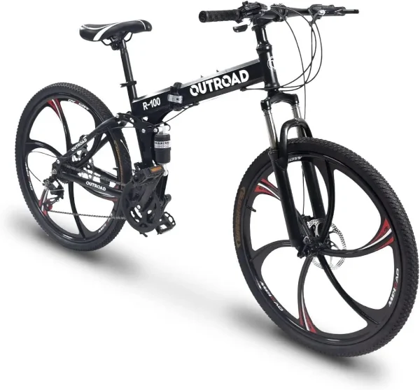 26-Inch Folding Mountain Bike | 21-Speed Full Suspension High-Carbon Steel MTB - Image 7