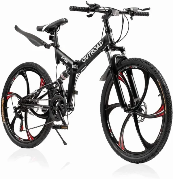 26-Inch Folding Mountain Bike | 21-Speed Full Suspension High-Carbon Steel MTB - Image 8