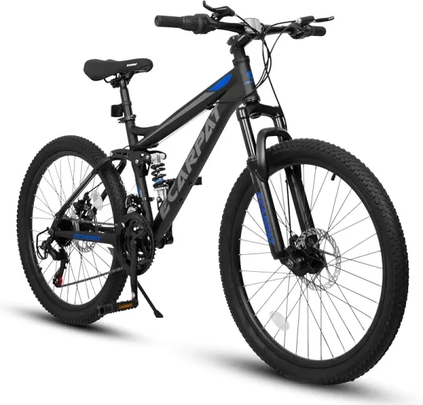 AQMountain Bike | Dual Full Suspension 21-Speed Aluminum/Steel Bicycle for Students & Beach Rides - Image 11