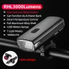ROCKBROS 3000LM Bike Light | Type-C Rechargeable 10000mAh IPX6 Waterproof Aluminum Headlight - Image 8