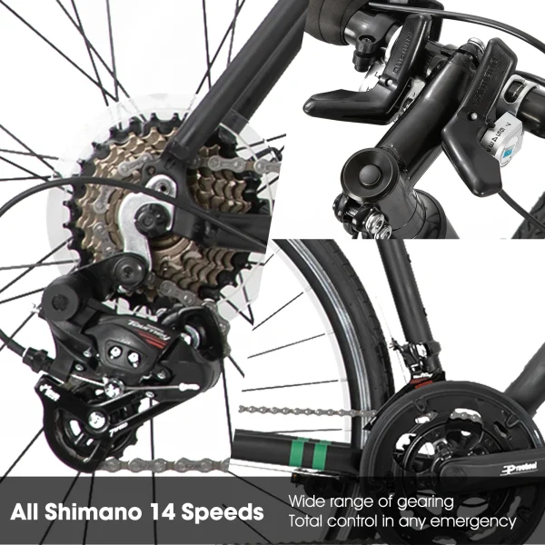 Hiland Aluminum Road Bike | Shimano 21-Speed Racing Bicycle with 53/57cm Frame for Men - Image 4